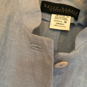 Harve Benard 100% linen blouse cornflower blue